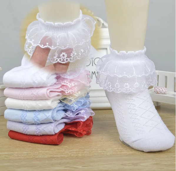 Girls Elegant Cute Lace Brim Knit Socks