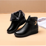 2024 New Leather Metal Buckle Velvet Boots